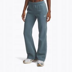Spodnie Damskie Under Armour Rozszerzona Nogawka Rival Fleece Piped. Niebieskie spodnie materiałowe damskie Under Armour, bez wzorów, sportowe. Za 249.99 zł.