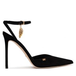 Szpilki Elisabetta Franchi. Czarne szpilki Elisabetta Franchi, bez wzorów, bez obcasa. Za 2,439.00 zł.