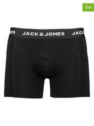 Jack & Jones Bokserki (3 pary) w kolorze granatowo-czarno-szarym rozmiar: S. Czarne bokserki męskie Jack & Jones, bez wzorów. Za 56.93 zł.