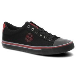 Czarne Trampki Big Star Męskie Wygodne Buty. Czarne trampki i tenisówki męskie Big Star, bez wzorów, z tworzywa sztucznego, bez zapięcia. Za 129.00 zł.