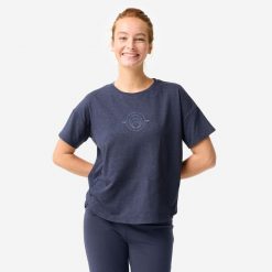 Koszulka do jogi damska Kimjaly krótki rękaw. Czarne bluzki sportowe damskie KIMJALY, xl, z bawełny, bez kołnierzyka, bez ramiączek. Za 49.99 zł.