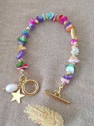 Nakkash Pozłacana bransoletka z masą perłową rozmiar: onesize. Białe bransoletki damskie Nakkash, pozłacane. Za 83.22 zł.