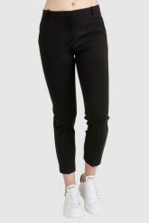 PINKO Czarne spodnie cygaretki damskie. Czarne spodnie materiałowe damskie Pinko, bez wzorów, z tkaniny. W wyprzedaży za 399.99 zł.
