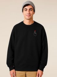 WOOOP Bluza "K Love Cur" w kolorze czarnym rozmiar: XXL. Czarne bluzy bez kaptura męskie Wooop, xxl, z bawełny. Za 100.28 zł.