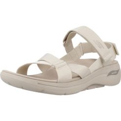Sandały SKECHERS GO WALK ARCH FIT SANDAL Beżowy. Brązowe sandały damskie Skechers, bez wzorów, z tkaniny, bez obcasa. Za 490.00 zł.