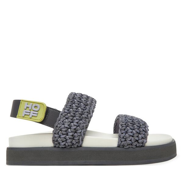 Sandały HOFF. Niebieskie sandały damskie HOFF, bez wzorów, bez obcasa, na płaskiej podeszwie. Za 449.99 zł.