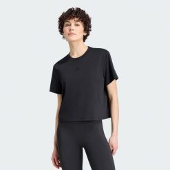 Koszulka Climacool Training Graphic. Czarne t-shirty damskie Adidas, m, bez wzorów, z bawełny, bez kołnierzyka. Za 149.00 zł.