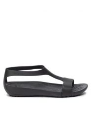 Crocs Sandały Serena Sandal W 205469 Czarny. Czarne sandały damskie Crocs, bez wzorów, z tworzywa sztucznego, bez obcasa, na płaskiej podeszwie. Za 149.99 zł.