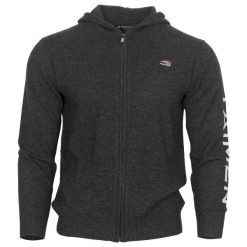 Bluza merino z zamkiem i kapturem Taimen - Szarobrązowa. Brązowe bluzy z kapturem męskie TAIMEN. Za 649.99 zł.