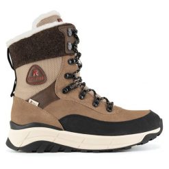 Trzewiki Rieker Revolution Lifestyle. Brązowe botki damskie Rieker Revolution Lifestyle, bez obcasa, na płaskiej podeszwie, bez zapięcia. Za 455.99 zł.