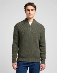 MESKI SWETER LEE CLEAN HALF ZIP KNIT OLIVE GRAY 112370539. Szare swetry męskie Lee, xl, bez wzorów, bez kołnierzyka. Za 199.99 zł.