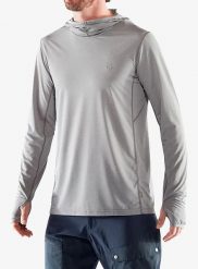 Bluza z kapturem Fjallraven Abisko Sun-hoodie. Szare bluzy z kapturem męskie Fjällräven, na lato, s, z materiału. Za 395.99 zł.