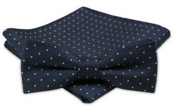 Modna Mucha Męska - Alties - Granat, Drobny Groszek. Niebieskie krawaty i muchy męskie Alties, bez wzorów, eleganckie. Za 54.00 zł.