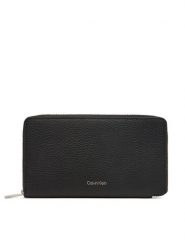Calvin Klein Portfel Foil Emboss Long Zip Fold LV04D1107G Czarny. Czarne portfele męskie CALVIN KLEIN, bez wzorów, ze skóry. Za 369.99 zł.