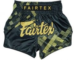 Spodenki Muay Thai Fairtex BS1931 Czarne-Złote S. Czarne szorty męskie FAIRTEX, z materiału, bez kołnierzyka. Za 279.00 zł.
