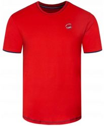 T-Shirt (Koszulka) Męska - Pako Jeans - Czerwona z Logo. Czerwone t-shirty męskie Pako Jeans, l, bez wzorów, z bawełny, bez kołnierzyka. Za 69.00 zł.