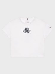 Tommy Hilfiger T-Shirt KG0KG07437 D Biały Regular Fit. Białe koszulki dziewczęce Tommy Hilfiger, bez wzorów, z bawełny, bez ramiączek. Za 169.99 zł.