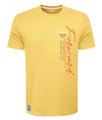 Koszulka Męska (T-Shirt) - PAKO JEANS - Żółta z Printem. Żółte t-shirty męskie Pako Jeans, m, bez wzorów, z bawełny, bez kołnierzyka. Za 69.00 zł.