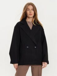 Gina Tricot Płaszcz przejściowy 22830 Czarny Regular Fit. Czarne płaszcze damskie Gina Tricot, l, bez wzorów, z syntetyku. Za 209.99 zł.