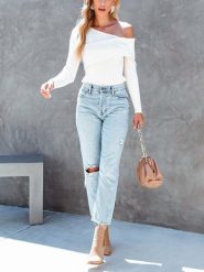 LA Angels Sweter w kolorze białym rozmiar: XL. Białe swetry klasyczne damskie LA Angels, xl, prążkowane, bez kołnierzyka. Za 113.99 zł.