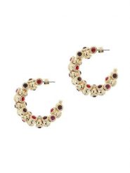 Otazu Pozłacane kolczyki-półkreole z kryształami Swarovski rozmiar: onesize. Czerwone kolczyki damskie Otazu, z kryształem, pozłacane. Za 156.61 zł.