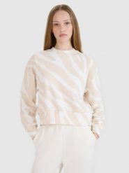 4F Bluza dresowa nierozpinana bez kaptura damska - biała M. Białe bluzy bez kaptura damskie 4f, m, z bawełny. W wyprzedaży za 99.99 zł.
