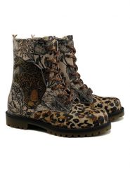 Goby Botki w kolorze beżowym ze wzorem rozmiar: 38. Brązowe botki damskie Goby, z materiału, z okrągłym noskiem, bez obcasa, bez zapięcia. Za 260.99 zł.