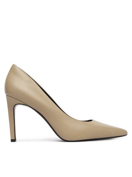Calvin Klein Szpilki Ess Stiletto 90 HW0HW02608 Beżowy. Brązowe szpilki CALVIN KLEIN, bez wzorów, ze skóry, bez obcasa. Za 649.99 zł.