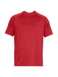 Under Armour Koszulka sportowa "Tech 2.0" w kolorze czerwonym rozmiar: M. Czerwone t-shirty sportowe męskie Under Armour, m, z materiału, bez ramiączek, outdoorowe. Za 96.37 zł.