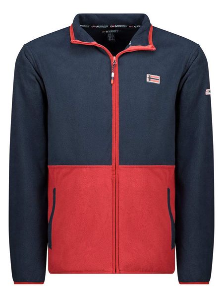 Geographical Norway Kurtka polarowa w kolorze granatowo-czerwonym rozmiar: XL. Czerwone kurtki męskie Geographical Norway, xl, bez wzorów, z polaru, bez kaptura. Za 85.95 zł.