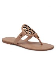 Tory Burch Japonki Miller 21168647 Beżowy. Brązowe klapki damskie Tory Burch, bez wzorów, ze skóry, bez obcasa. Za 899.99 zł.