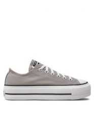 Converse Trampki Chuck Taylor All Star Lift Platform Ox A07573C Szary. Szare trampki i tenisówki damskie Converse, bez wzorów, z materiału. Za 339.99 zł.