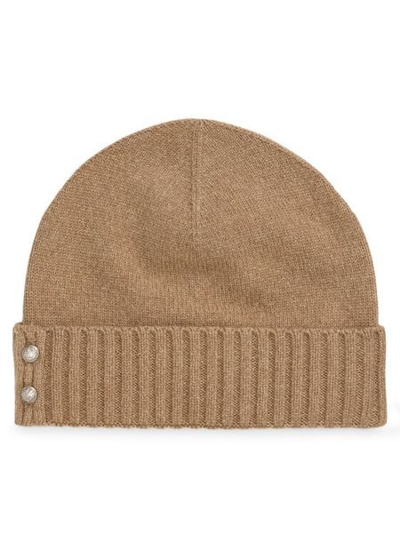 LAUREN RALPH LAUREN Czapka 454P04510002 Beżowy. Brązowe czapki zimowe damskie Lauren Ralph Lauren, z wełny. Za 379.99 zł.