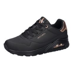 Buty Kobieta Skechers Unogolden Air czarny. Czarne buty sportowe na co dzień damskie Skechers, bez wzorów, z gumy, trekkingowe, Skechers Sport. Za 484.00 zł.