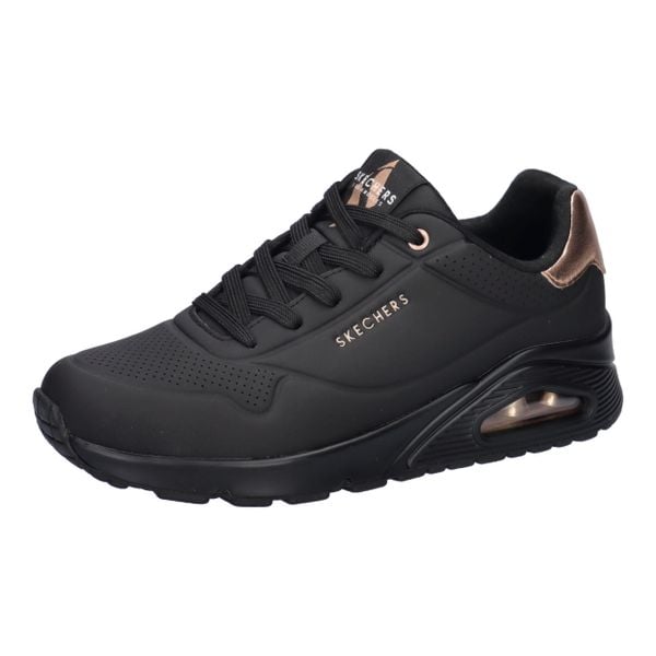 Buty Kobieta Skechers Unogolden Air czarny. Czarne buty sportowe na co dzień damskie Skechers, bez wzorów, z gumy, trekkingowe, Skechers Sport. Za 484.00 zł.