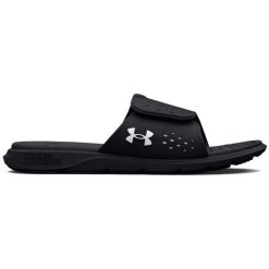 Klapki damskie Under Armour Ignite 7 SL. Czarne klapki damskie Under Armour, bez wzorów, bez obcasa. Za 89.99 zł.