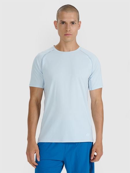 4F Koszulka do biegania w terenie szybkoschnąca męska - szara S. Szare t-shirty sportowe męskie 4f, l, z materiału, bez ramiączek, do biegania. Za 129.99 zł.