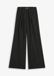 Spodnie z wygodnym pasem. Szare spodnie materiałowe damskie bonprix, bez wzorów. Za 189.99 zł.