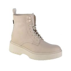 Beżowe skórzane buty Levi's Bria dla kobiet. Białe obuwie trekkingowe damskie Levi's. Za 465.85 zł.