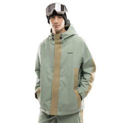 Męska kurtka snowboardowa oversize Siroko W8 Yuki Olive Green. Zielone kurtki męskie SIROKO, m, bez wzorów, z materiału, bez kaptura, snowboardowy. Za 565.00 zł.