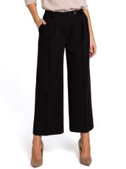 Stylove Spodnie w kolorze czarnym rozmiar: XXL. Czarne spodnie materiałowe damskie Stylove, bez wzorów, z materiału, z podwyższonym stanem. Za 209.95 zł.