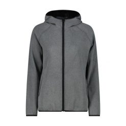 Bluza z kapturem z melanżowej dzianiny damska CMP Knit Tech. Szare bluzy z kapturem damskie CMP, uniwersalny, z dzianiny. Za 303.00 zł.