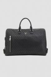 GUESS Сzarna torba podróżna Torino Duffle. Czarne torby podróżne damskie Guess, z aplikacjami, z materiału. W wyprzedaży za 610.99 zł.