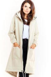 Ciepła długa bluza damska jak parka bawełna premium beż. Bluzy z kapturem damskie Infinite You, l, z bawełny. Za 319.00 zł.