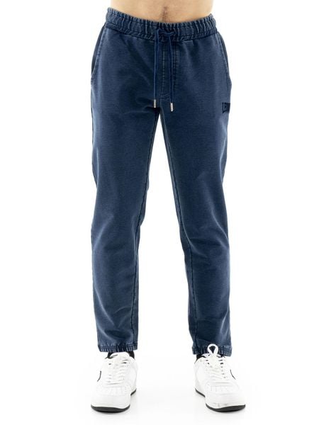 Spodnie dresowe z bawełna z kieszeń na czas wolny. Niebieskie spodnie sportowe męskie LEONE 1947 APPAREL, z bawełny. Za 328.38 zł.