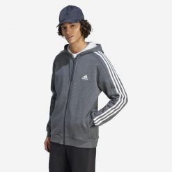 Bluza z kapturem męska ADIDAS Gym & Pilates. Białe bluzy sportowe męskie Adidas, bez wzorów, z bawełny, bez kołnierzyka, bez ramiączek. Za 199.99 zł.