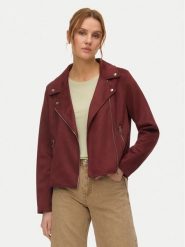 Vero Moda Kurtka z imitacji skóry Jose 10300938 Bordowy Regular Fit. Czerwone kurtki damskie Vero Moda, s, bez wzorów, ze skóry, bez kaptura. Za 239.99 zł.