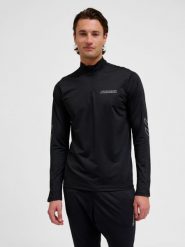 Bluza dresowa zapinana do połowy Hummel Strength PL. Czarne bluzy bez kaptura męskie HUMMEL, bez wzorów, z dresówki, sportowe, bez kołnierzyka, bez ramiączek. Za 286.00 zł.