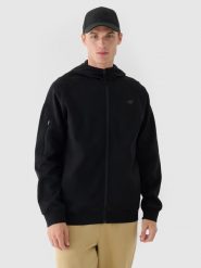 4F Bluza dresowa rozpinana z kapturem męska - czarna S. Czarne bluzy sportowe męskie 4f, m, z bawełny. W wyprzedaży za 79.99 zł.