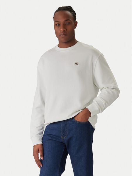 Calvin Klein Jeans Bluza LV04RC273G Biały Regular Fit. Białe bluzy bez kaptura męskie Calvin Klein Jeans, m, z bawełny. Za 269.99 zł.